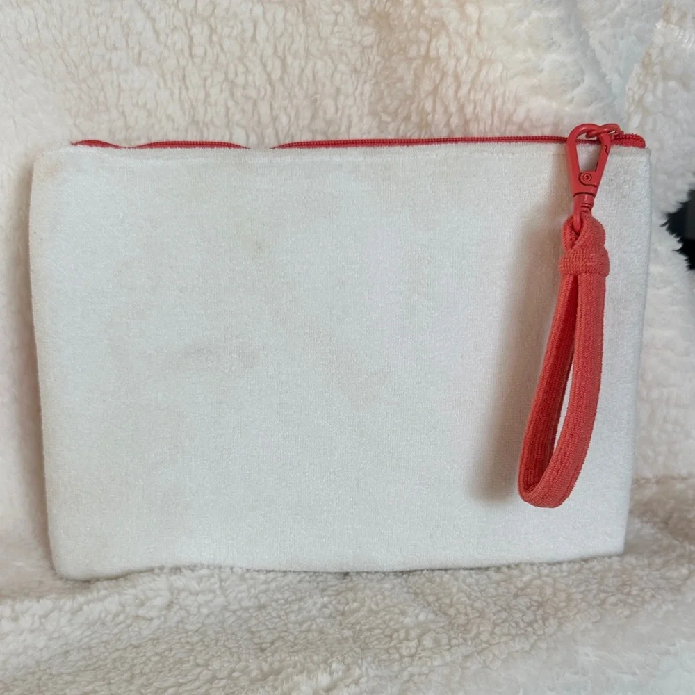 DIOR Novelty‎ Orange & White Striped Pouch Cosmetic Case Wristlet Summer 2024